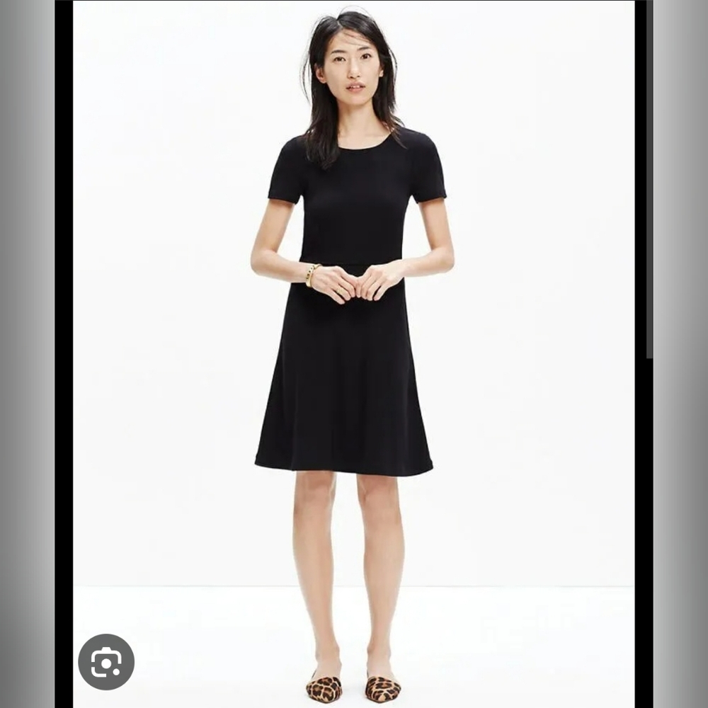 Madewell Gallerist‎ Black Short Sleeve Modest Dress Size M